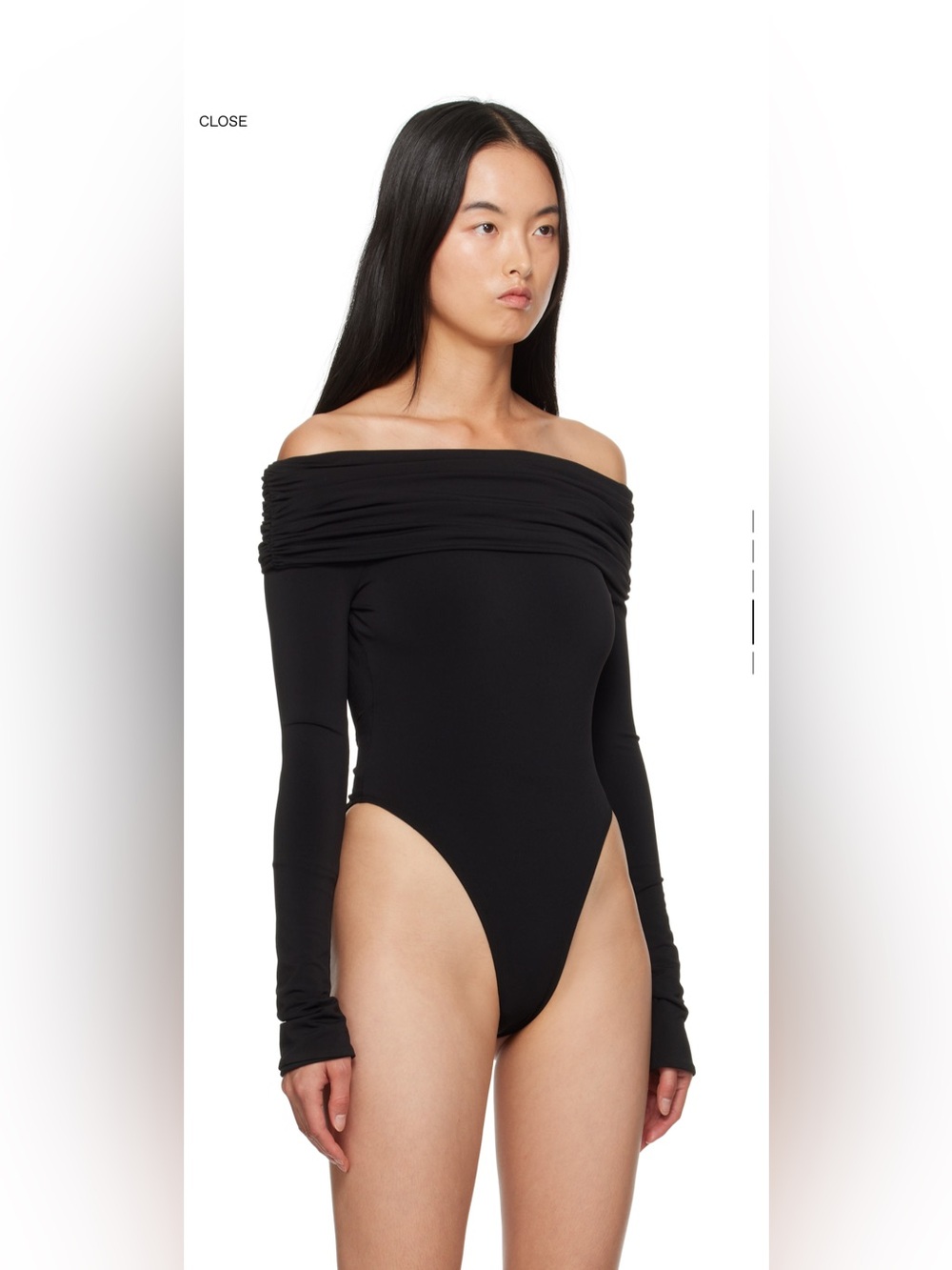 GUIZIO Off-Shoulder Long Sleeve Backless Bodysuit